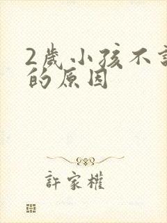 2岁小孩不说话的原因