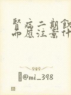 肾病二期饮食方面应注意什么?