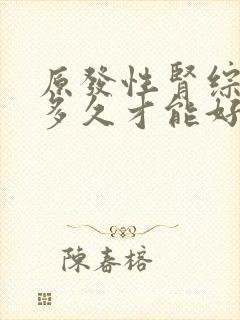 原发性肾综合症多久才能好