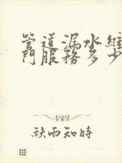 管道漏水维修上门服务多少钱