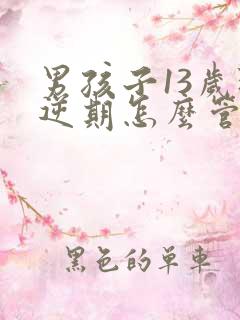 男孩子13岁叛逆期怎么管教