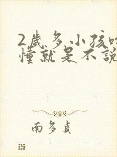 2岁多小孩啥都懂就是不说话