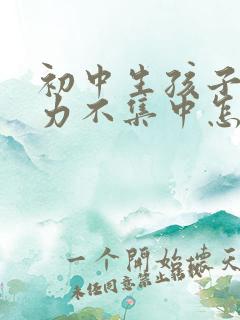 初中生孩子专注力不集中怎么办