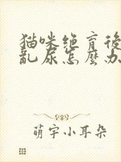 猫咪绝育后还是乱尿怎么办