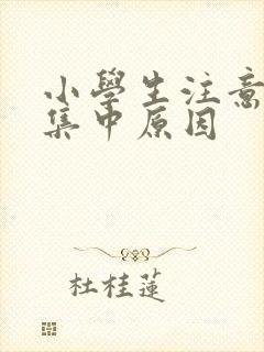 小学生注意力不集中原因