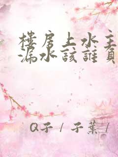 楼房上水主管道漏水该谁负责