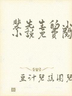 裴先生的小可怜小说免费阅读全文