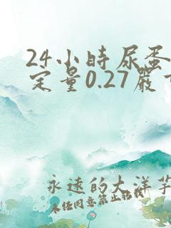 24小时尿蛋白定量0.27严重吗