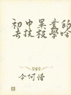 初中毕业的男生去技校学啥好