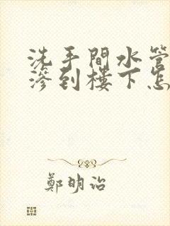 洗手间水管漏水渗到楼下怎么办