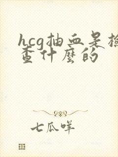 hcg抽血是检查什么的