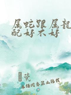 属蛇跟属龙的婚配好不好