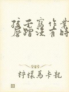 孩子写作业拖拉磨蹭没有时间观念怎么办?