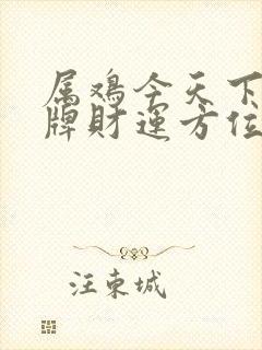 属鸡今天下午打牌财运方位