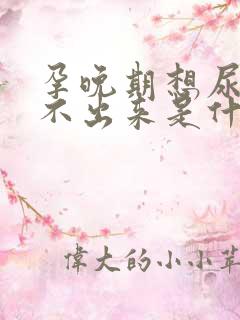 孕晚期想尿又尿不出来是什么原因