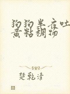 狗狗半夜吐了黄黄粘稠物