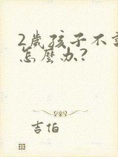 2岁孩子不说话怎么办?