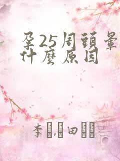 孕25周头晕是什么原因