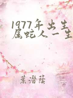 1977年出生属蛇人一生命运