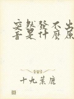 突然发不出来声音是什么原因