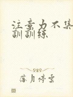 注意力不集中培训训练