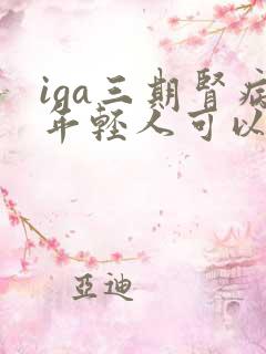 iga三期肾病年轻人可以治愈