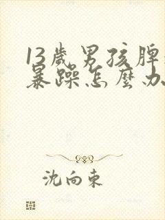 13岁男孩脾气暴躁怎么办