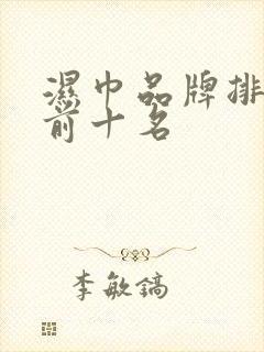 湿巾品牌排行榜前十名