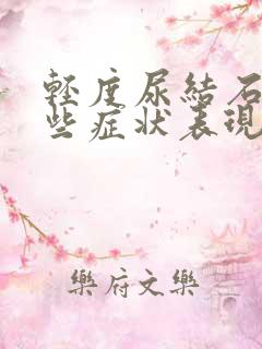 轻度尿结石有哪些症状表现