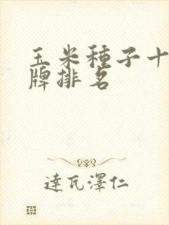 玉米种子十大名牌排名