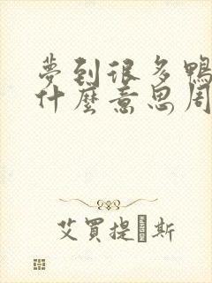 梦到很多鸭子是什么意思周公解梦