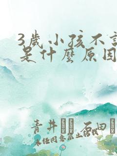 3岁小孩不说话是什么原因造成的