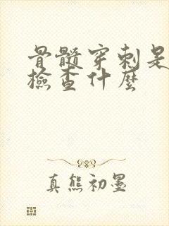 骨髓穿刺是为了检查什么