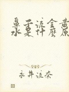 鼻子流金黄色的水是什么原因