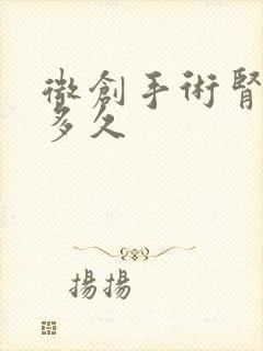 微创手术肾结石多久