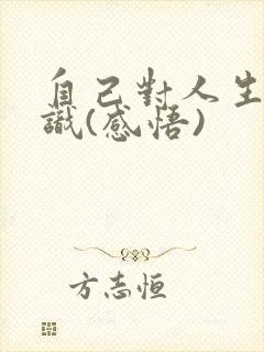 自己对人生的认识(感悟)