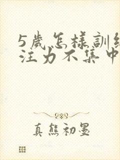 5岁怎样训练专注力不集中