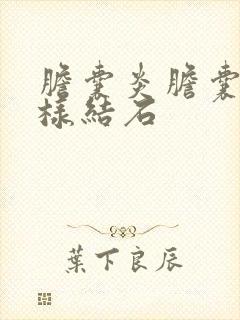 胆囊炎胆囊泥沙样结石