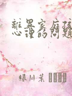 离异家庭孩子的心理的问题及疏导