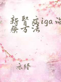 新肾病iga治疗方法