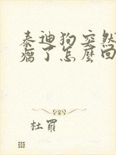 泰迪狗突然前腿瘸了怎么回事