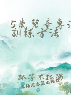 5岁儿童专注力训练方法