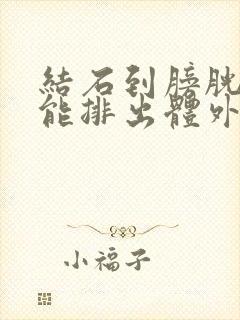 结石到膀胱多久能排出体外的