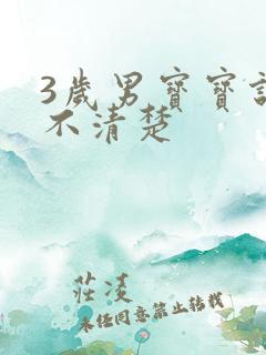 3岁男宝宝说话不清楚