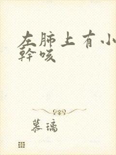 左肺上有小结节干咳