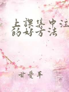 上课集中注意力的好方法