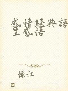 感情经典语录人生感悟