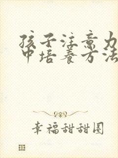 孩子注意力不集中培养方法