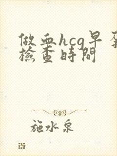 做血hcg早孕检查时间