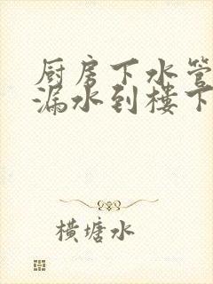 厨房下水管坏了漏水到楼下谁负责